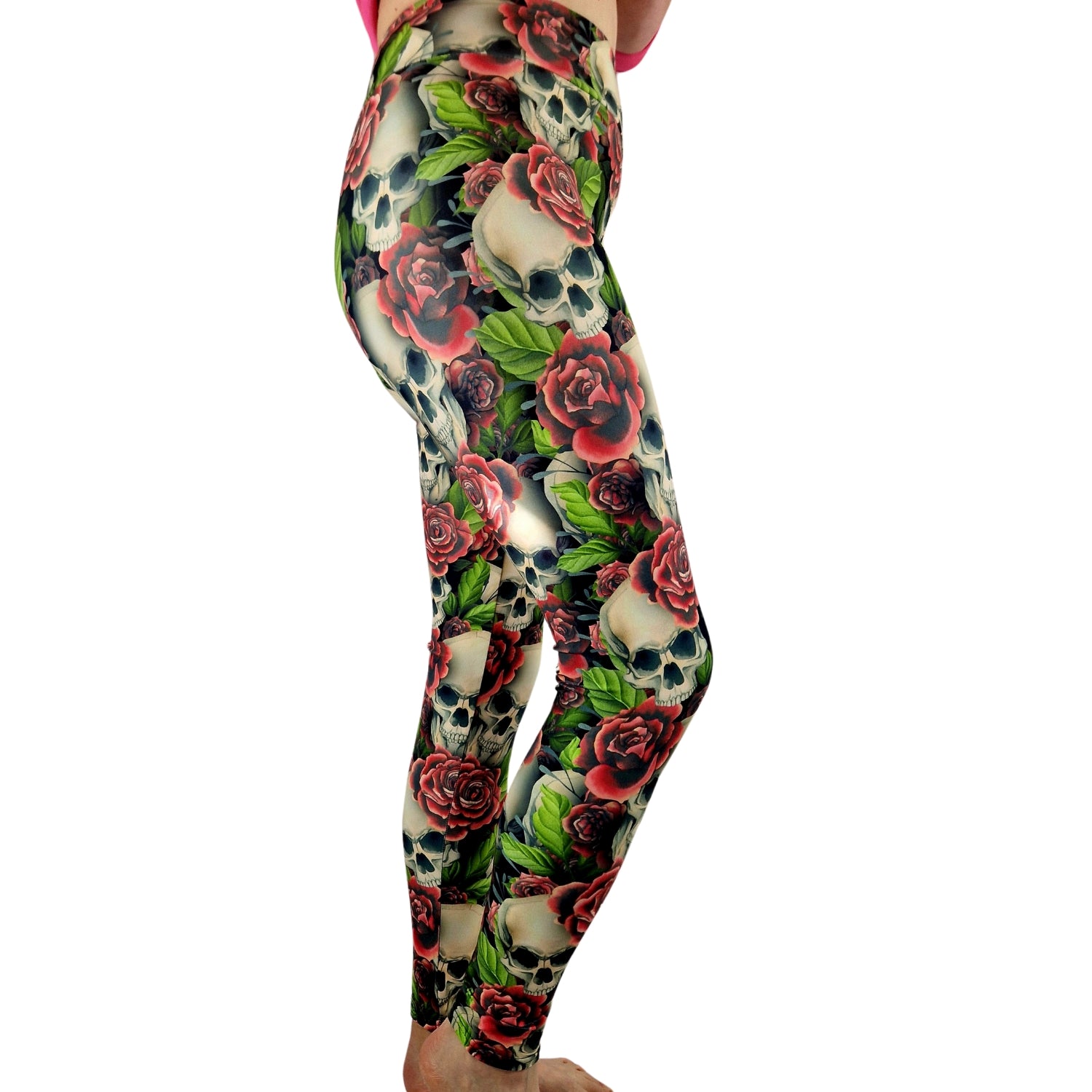 Funky Fit 24/7 Full Length Leggings –  Skull N Roses Pattern