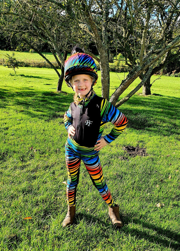 Rainbow Zebra Riding Set Offer (Jods, Base & Hat Silk)
