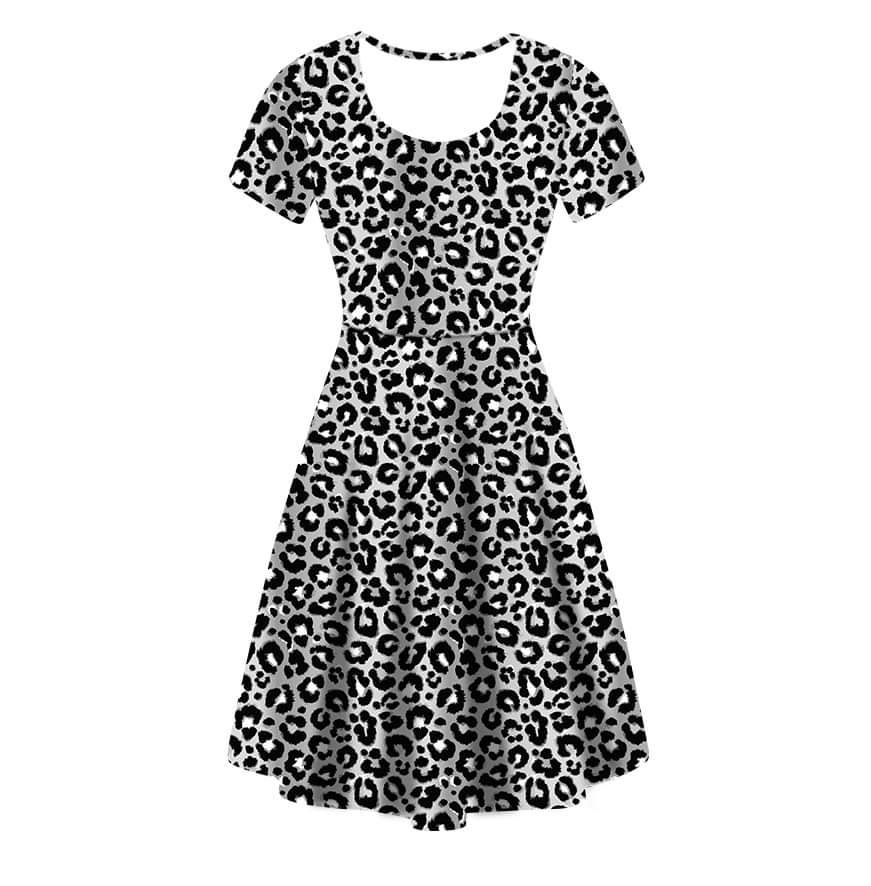 Funky Fit Vintage Skater Dress Shadow Leopard