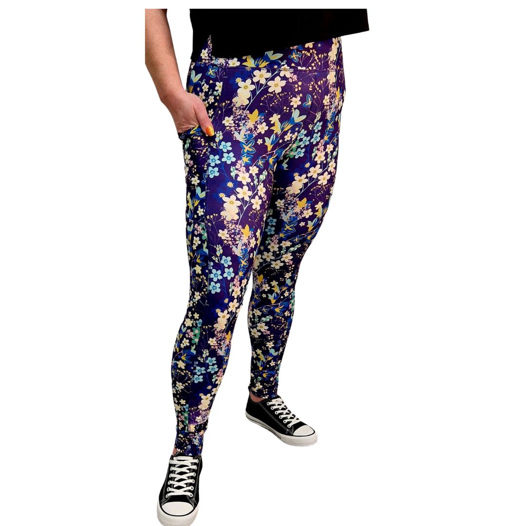 Funky Fit SCULPT Yoga Leggings- Forget-Me-Not