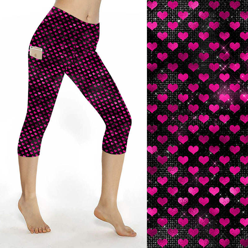 Funky Fit SCULPT Yoga Capri Leggings – Loveheart Glitter