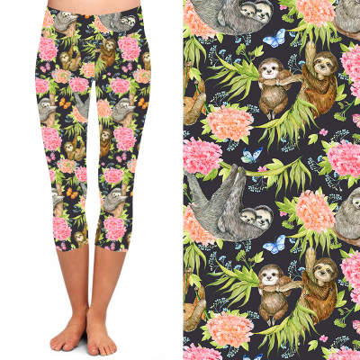 Funky Fit 24/7 Capri Leggings – Sloth Sensation