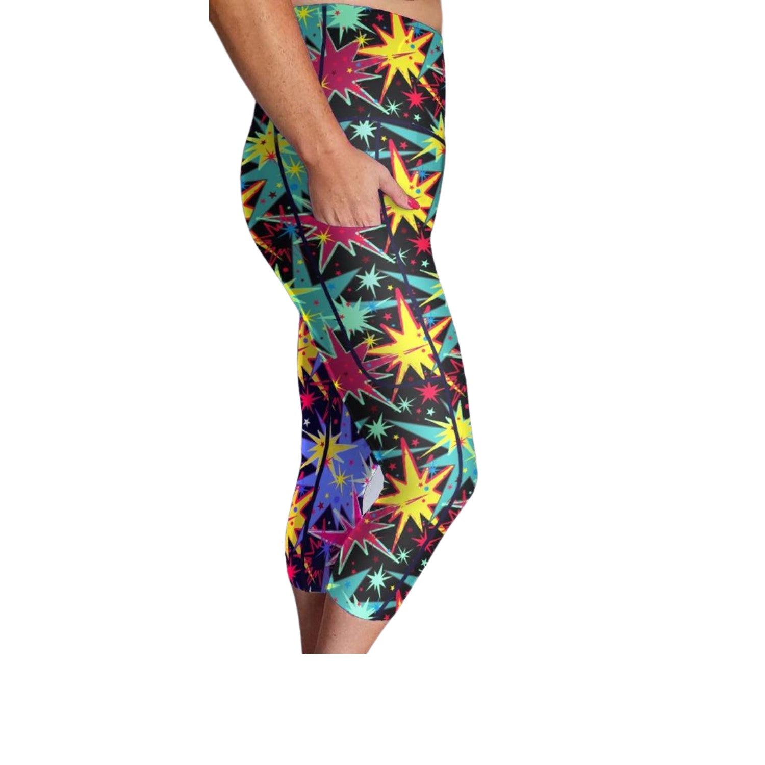 Funky Fit HI Capri Gym leggings- Explosive Duo