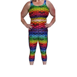 Funky Fit HI Capri Gym leggings- Rainbow Mermaid