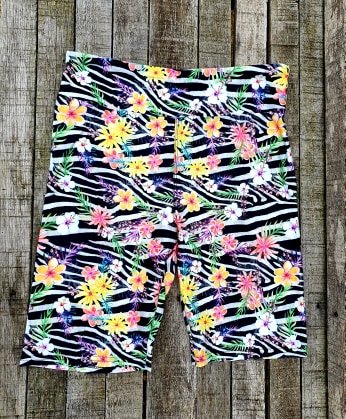 Funky Fit 24/7 Biker Shorts - Zebra Bloom
