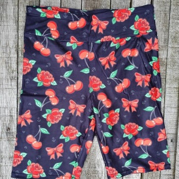 24/7 Biker Shorts - Cherries & Bows