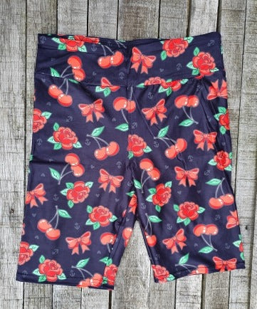 24/7 Biker Shorts - Cherries & Bows