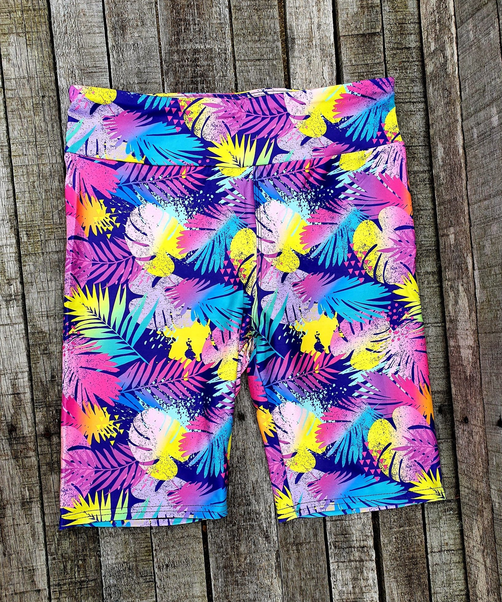 Funky Fit 24/7 Biker Shorts - Hawaiian Tropics