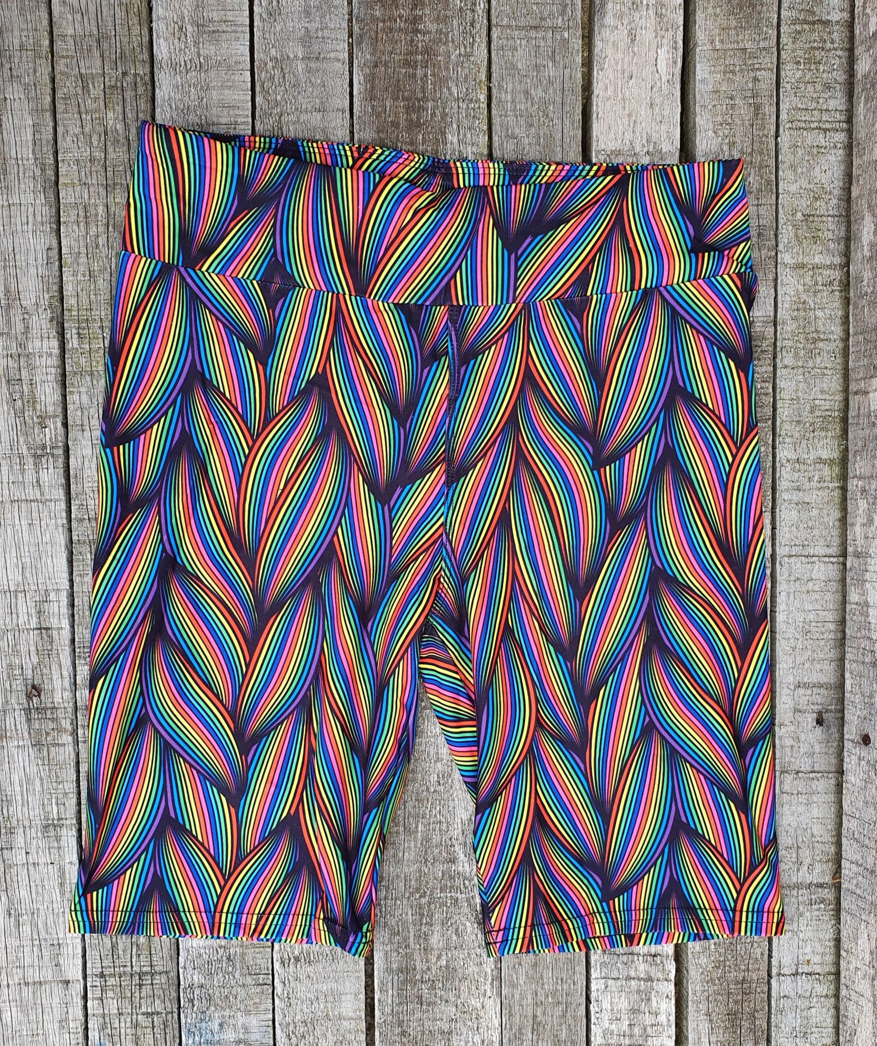 Funky Fit 24/7 Biker Shorts - Rainbow Braid