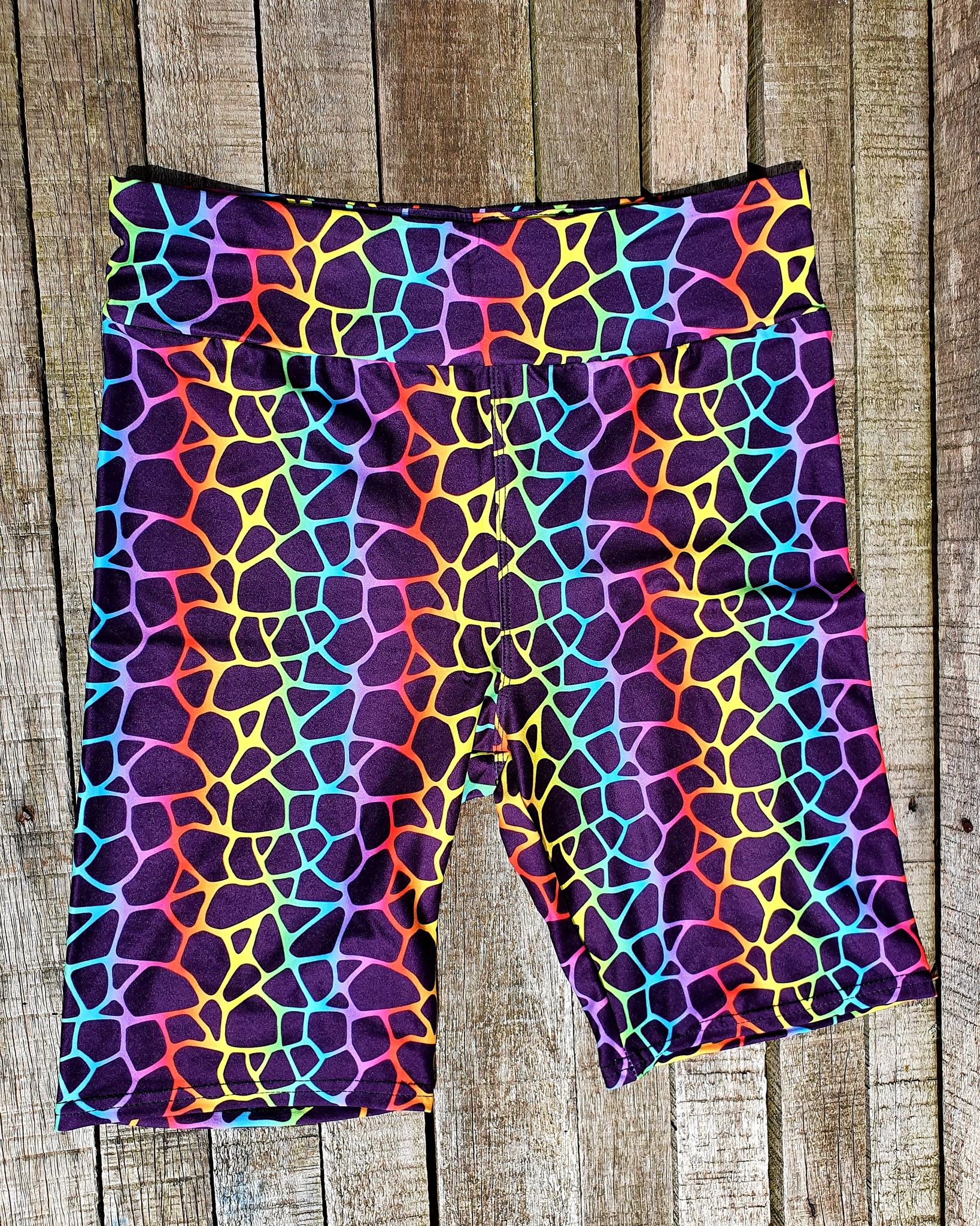 Funky Fit 24/7 Biker Shorts - Rainbow Scales