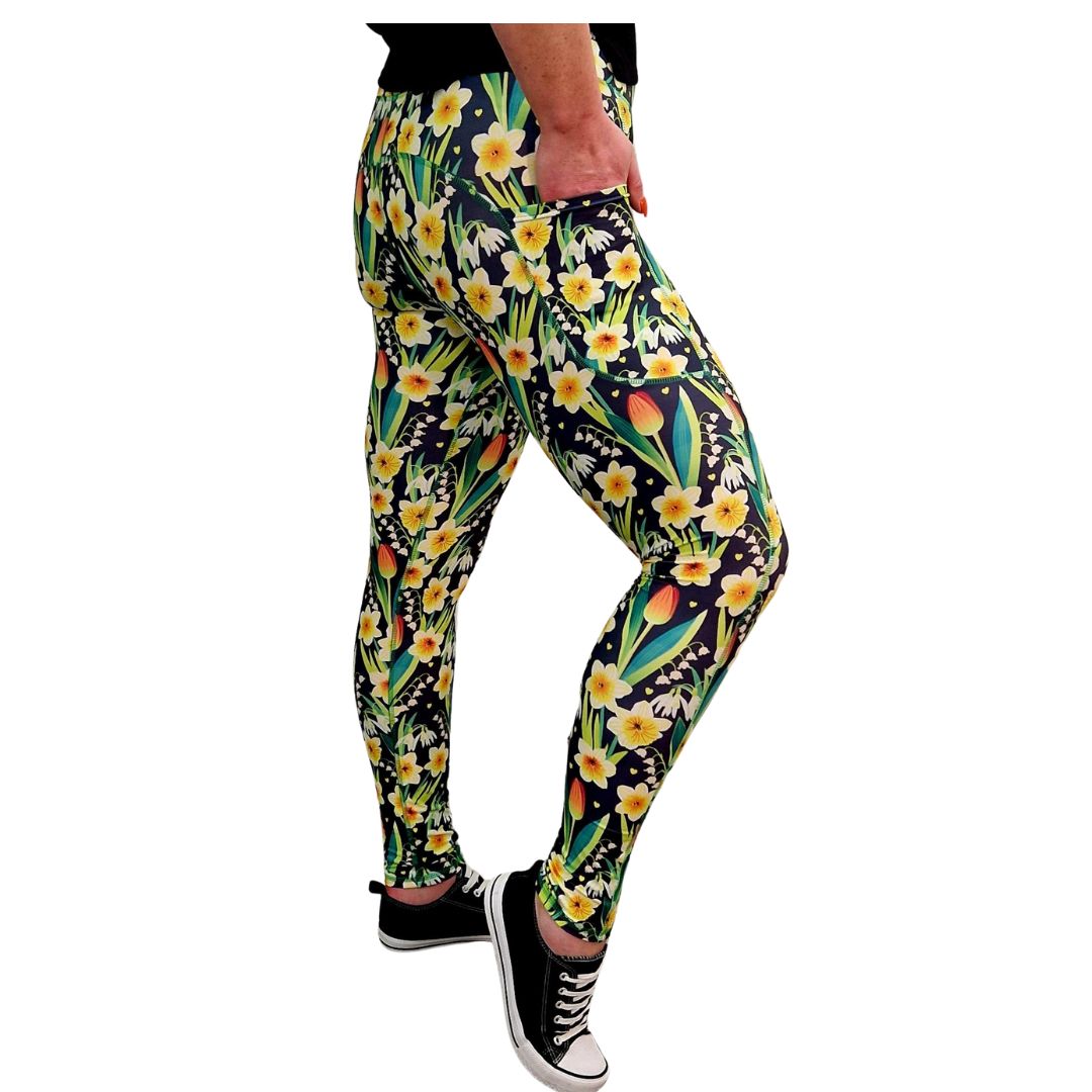 Funky Fit SCULPT Yoga Leggings- Springtime Bloom