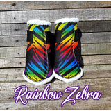 3pcs Offer - Close Contact Pad, Fly Veil & Brushing Boots - Rainbow Zebra