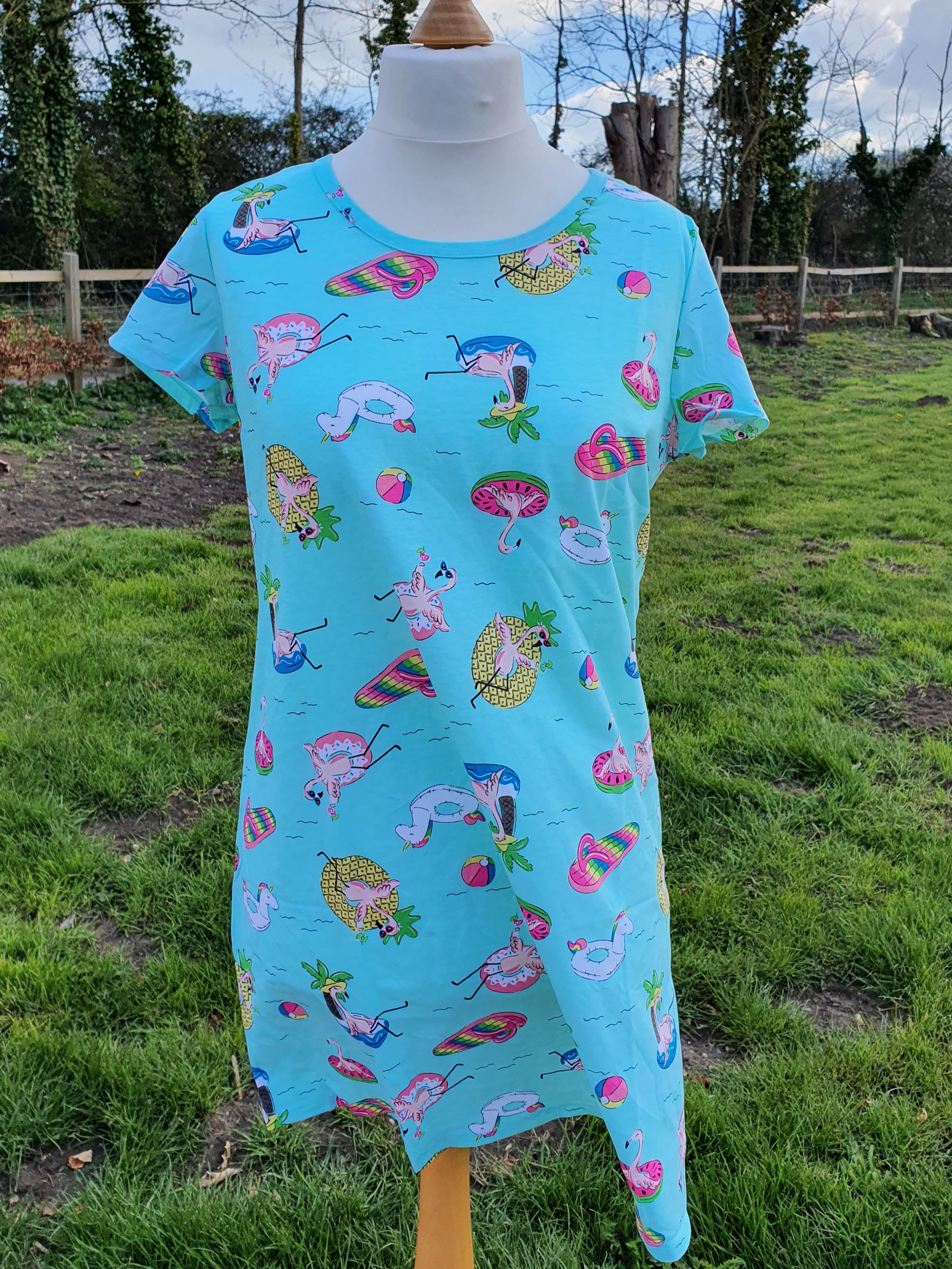 Oversized Sleep Tee- Flamingo Fun