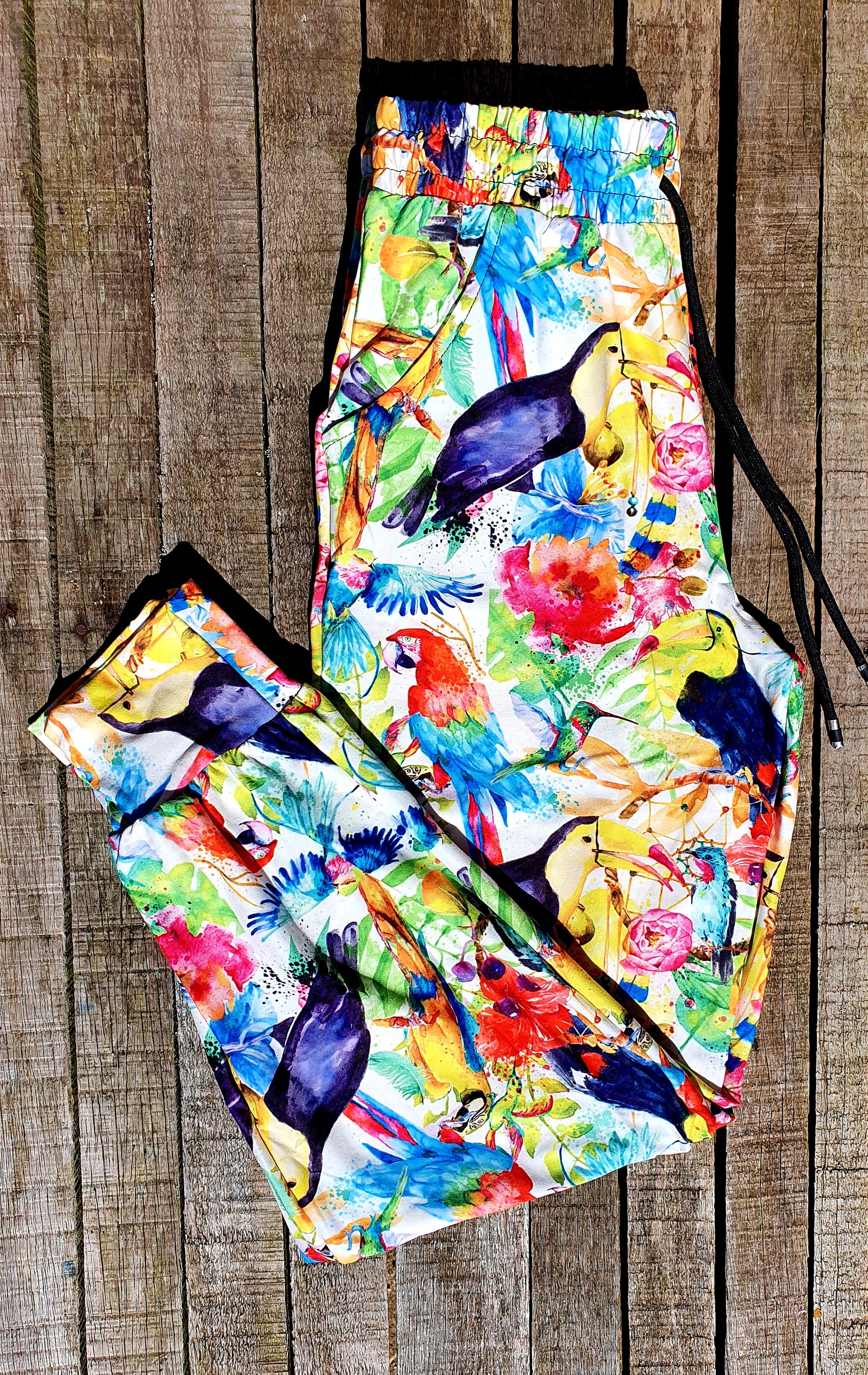Funky Fit Lounge Joggers - Tropical birds