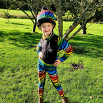 Funky Fit Equestrian - Rainbow Zebra Baselayer