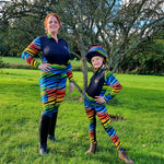 Funky Fit Equestrian - Rainbow Zebra Baselayer