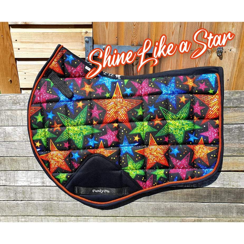 Funky Fit Equestrian Shine Like A Star Close Contact Saddle Pads