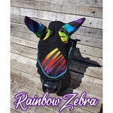 3pcs Offer - Close Contact Pad, Fly Veil & Brushing Boots - Rainbow Zebra