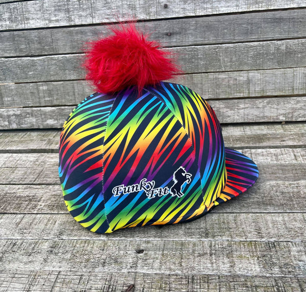 Rainbow Zebra Hat Silks