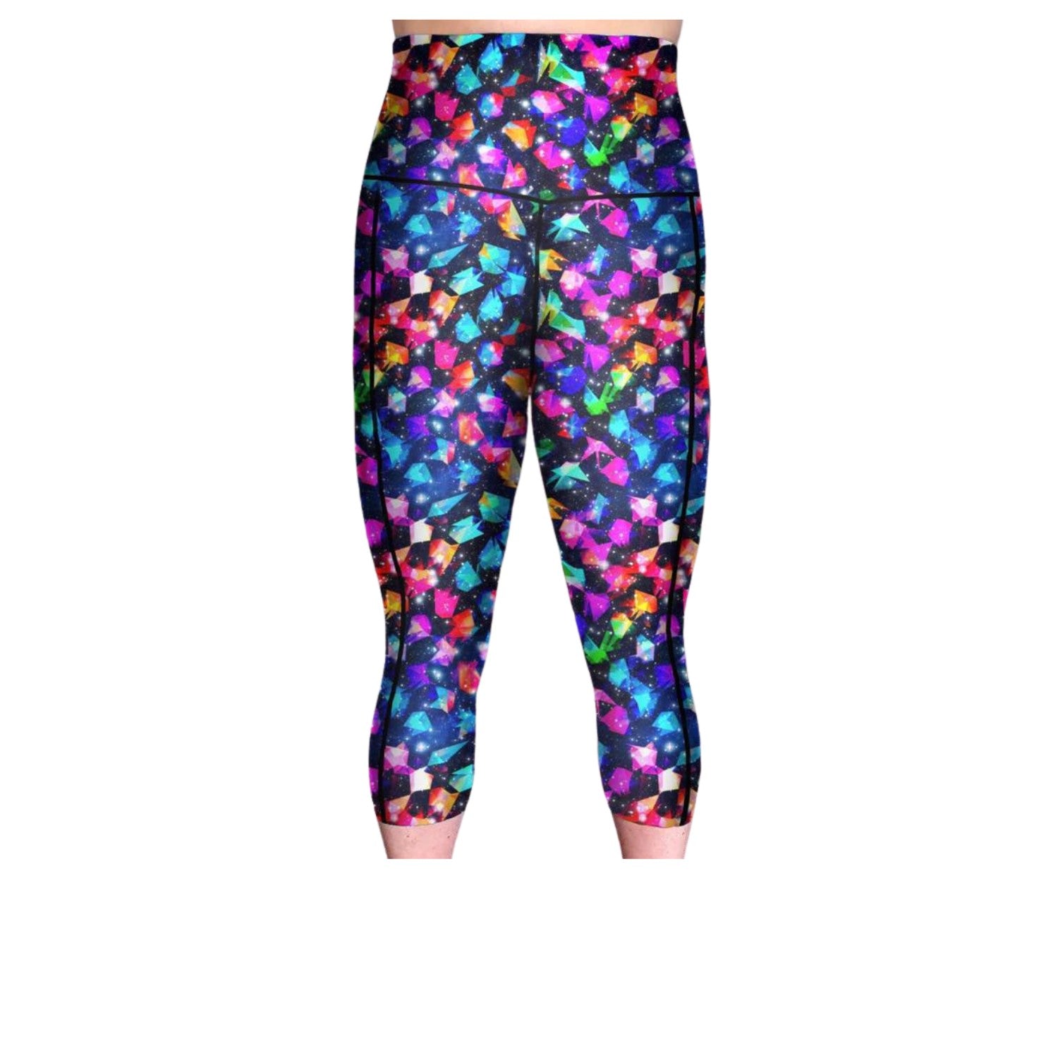 Funky Fit HI Capri Gym leggings- Firecracker