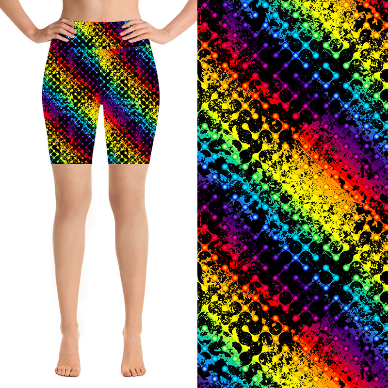 Funky Fit 24/7 Biker Shorts - Rainbow Grunge