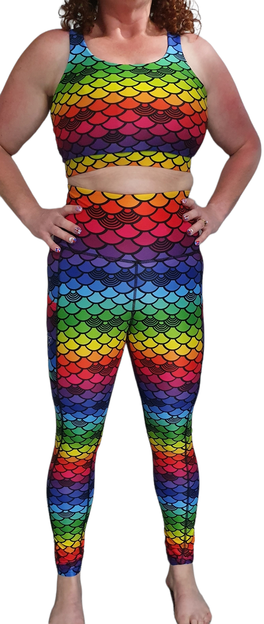Funky Fit HI Gym Leggings- Rainbow Mermaid