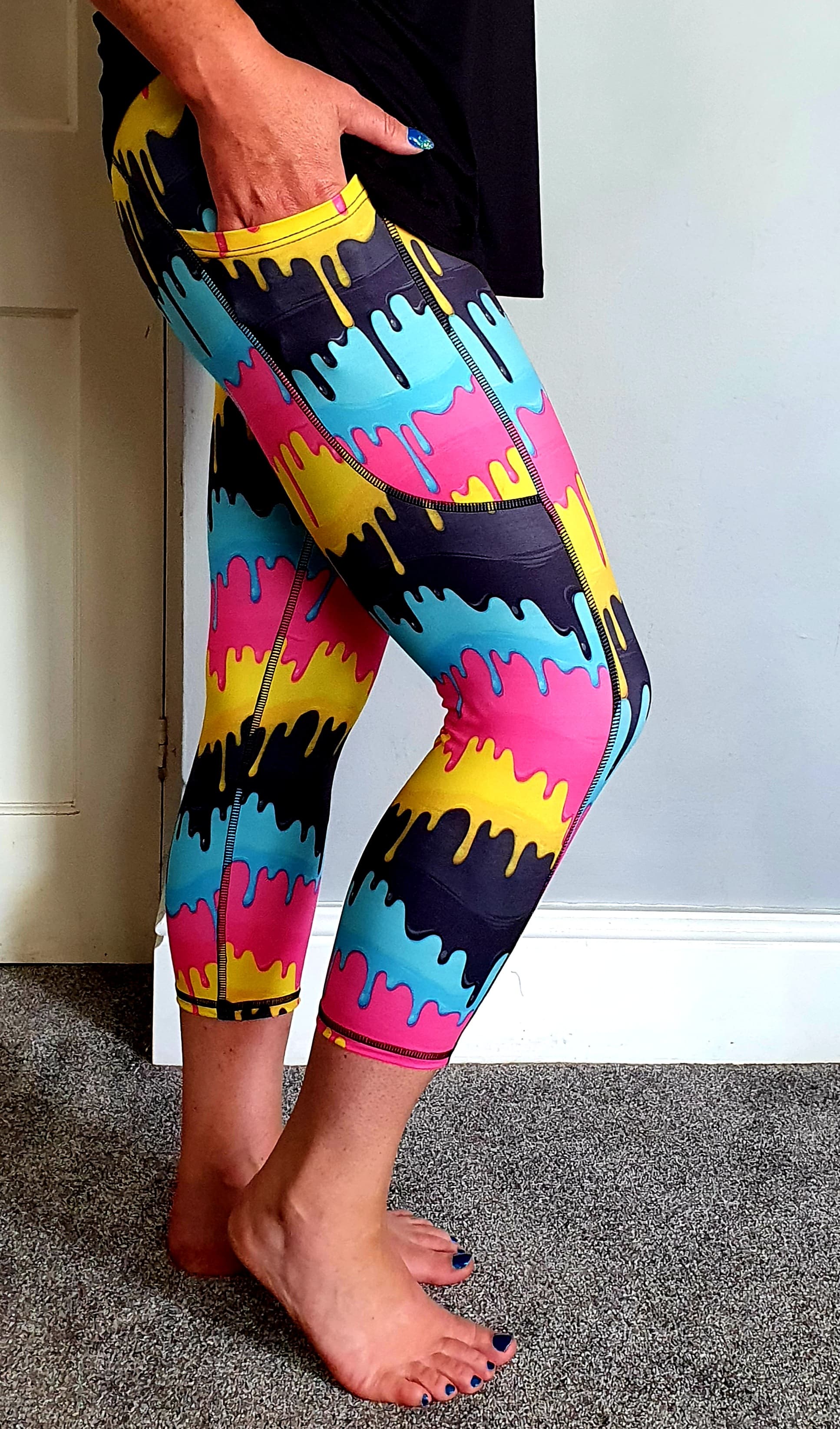Funky Fit SCULPT Yoga Capri Leggings - Colour Run