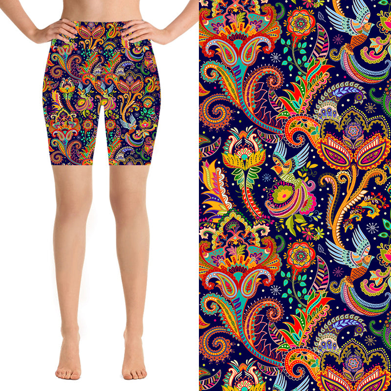 24/7 Biker Shorts - Oriental Fusion