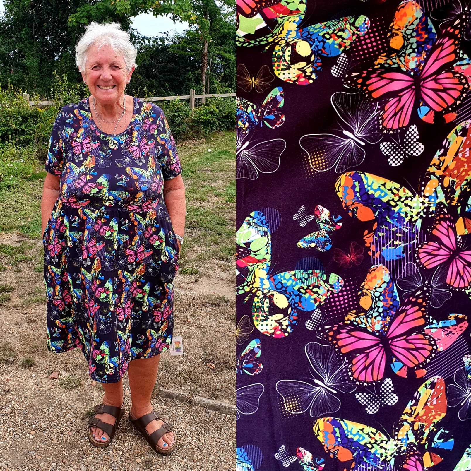 Funky Fit Vintage Skater Dress Butterfly Dances