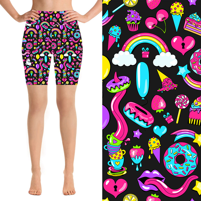 Funky Fit 24/7 Biker Shorts - Summer Party