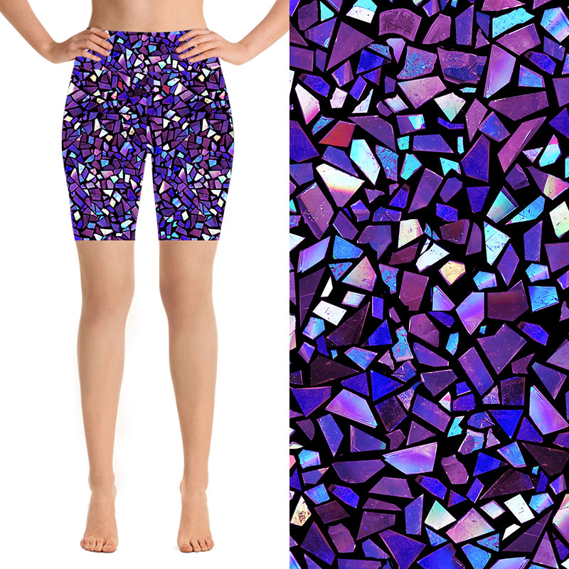 Funky Fit 24/7 Biker Shorts - Shattered Purples