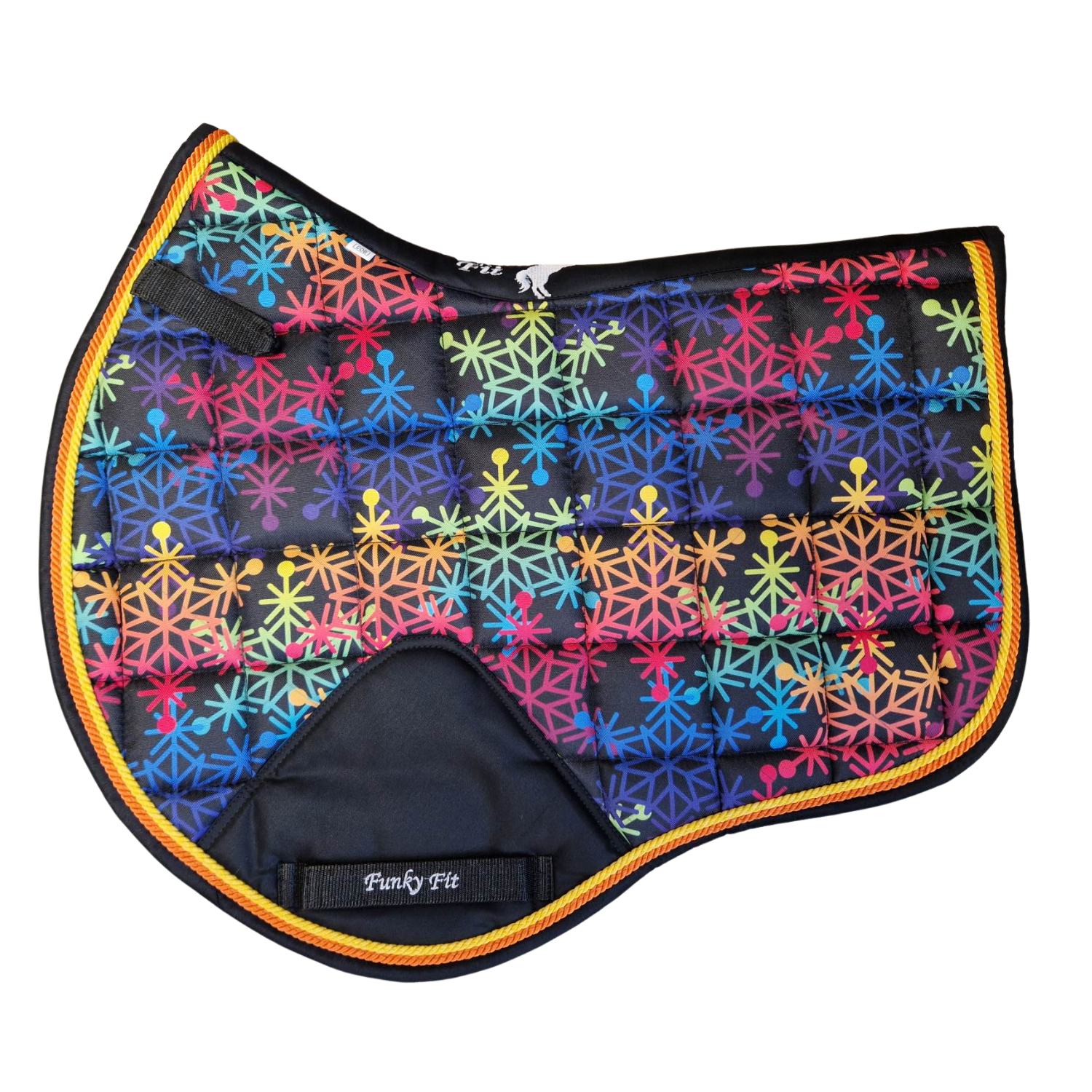 Rainbow Snowflakes Close Contact Saddle Pads