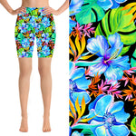 Funky Fit 24/7 Biker Shorts - Tropical Flowers