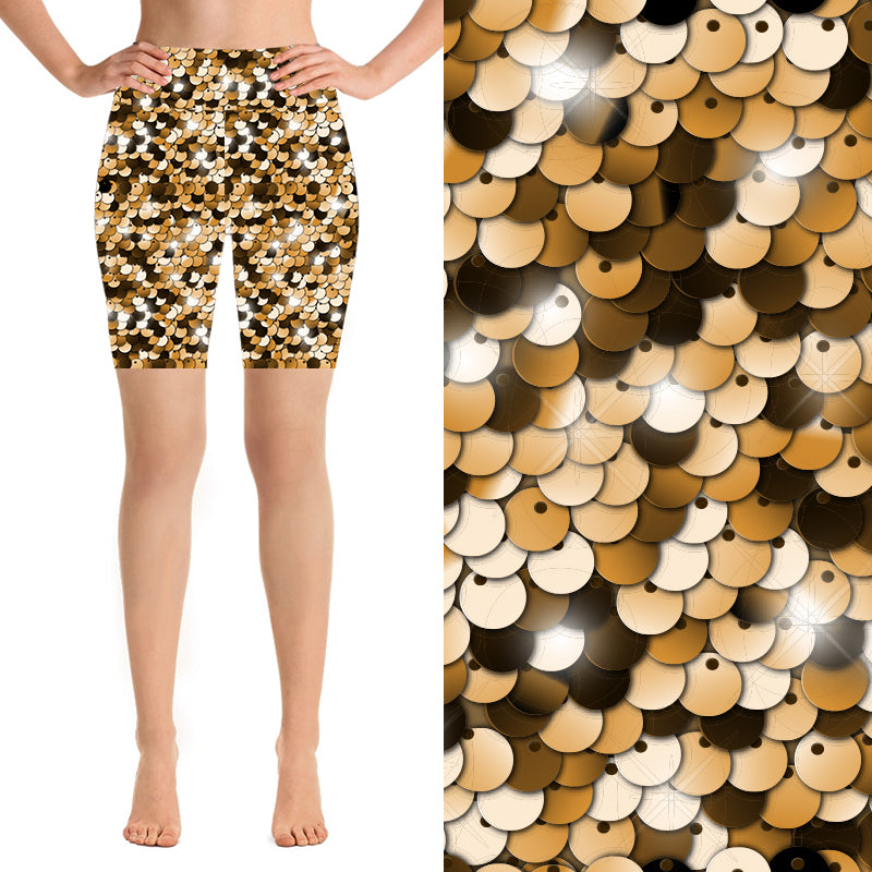 Funky Fit 24/7 Biker Shorts - Glitz in Gold