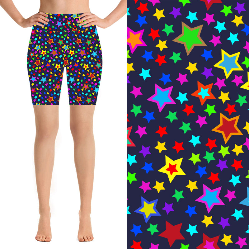 Funky Fit 24/7 Biker Shorts - Snazzy Stars