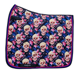 Funky Fit Equestrian Skull & Peacock Feather Dressage Saddle Pads