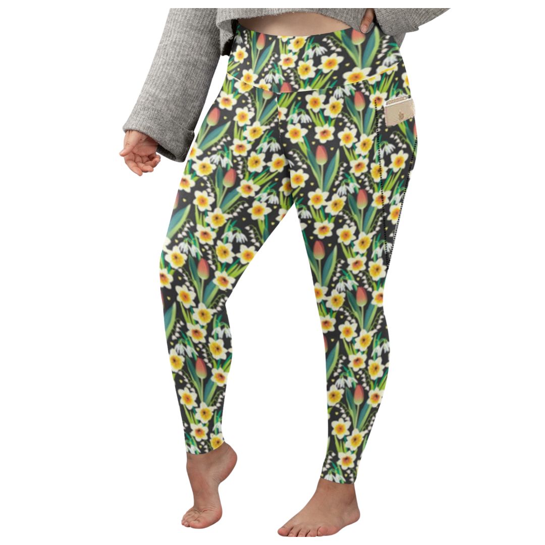 Funky Fit SCULPT Yoga Leggings- Springtime Bloom