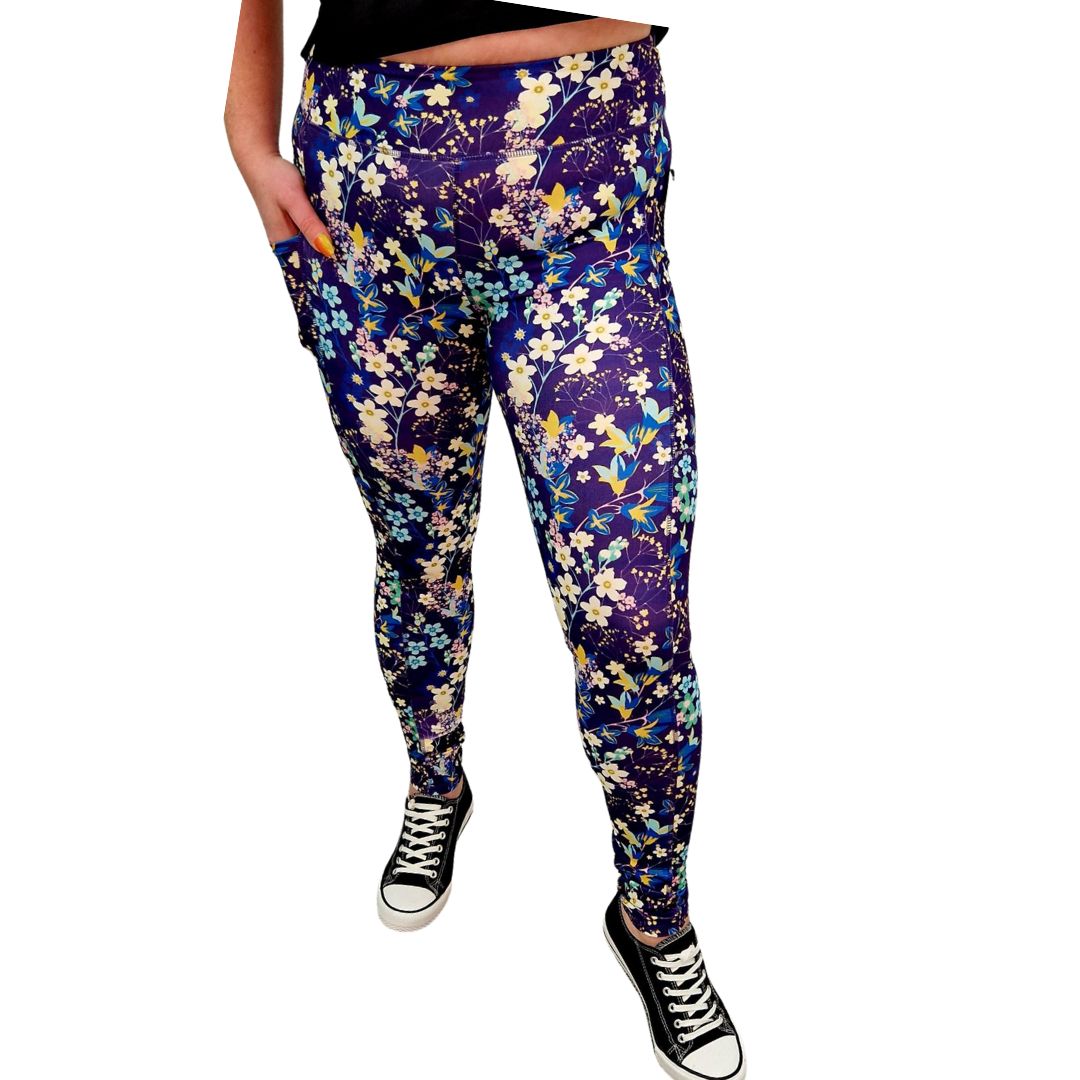 Funky Fit SCULPT Yoga Leggings- Forget-Me-Not