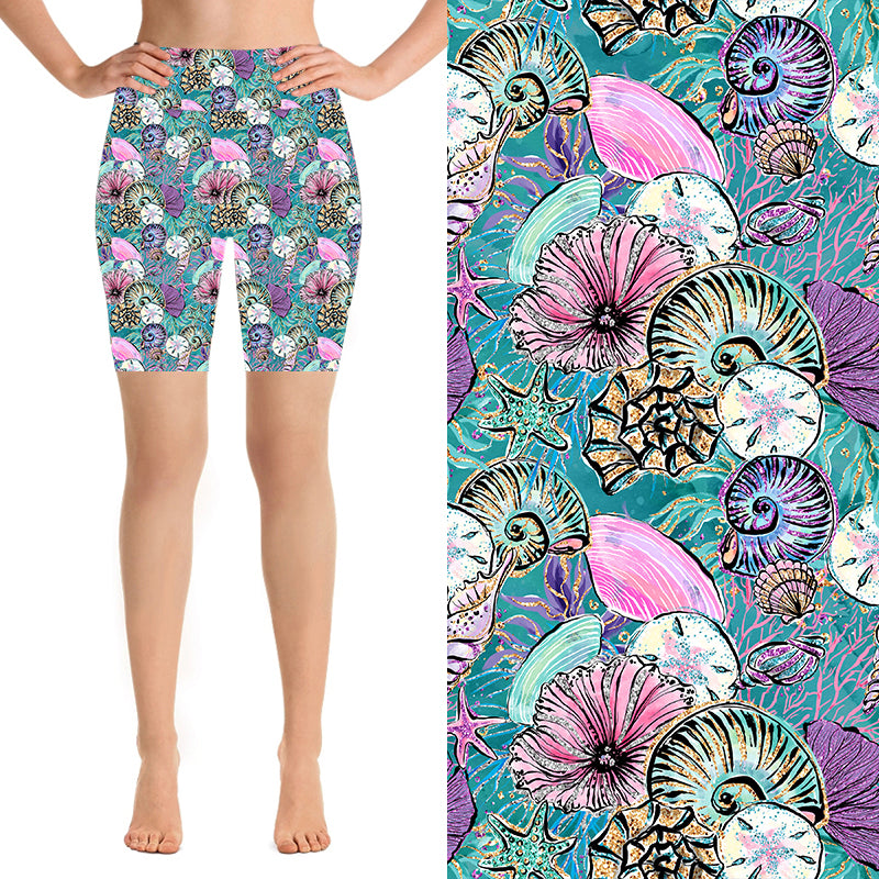 Funky Fit 24/7 Biker Shorts - Sea Shells