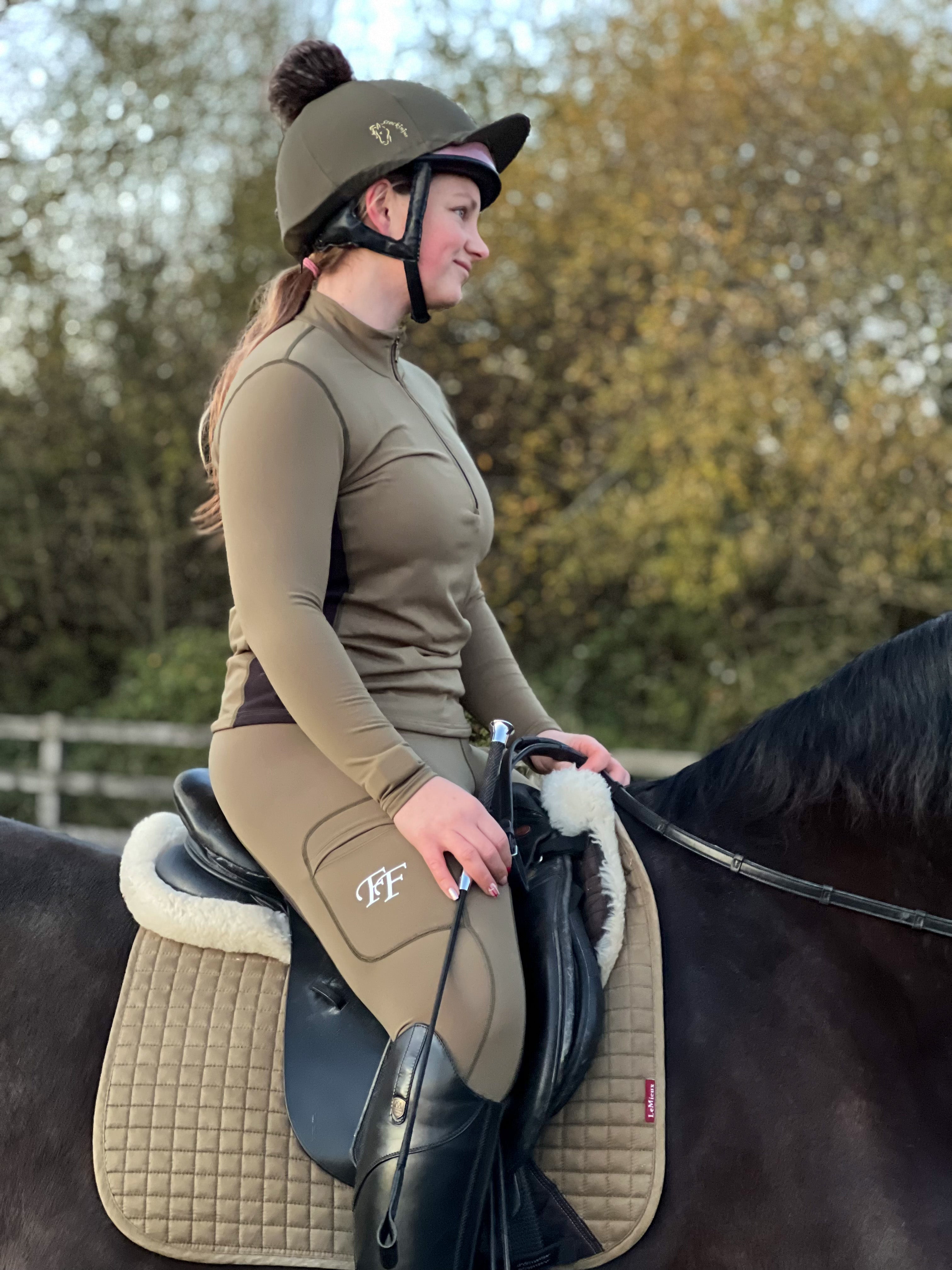 Funky Fit All Base Layers Jodphurs - Olive