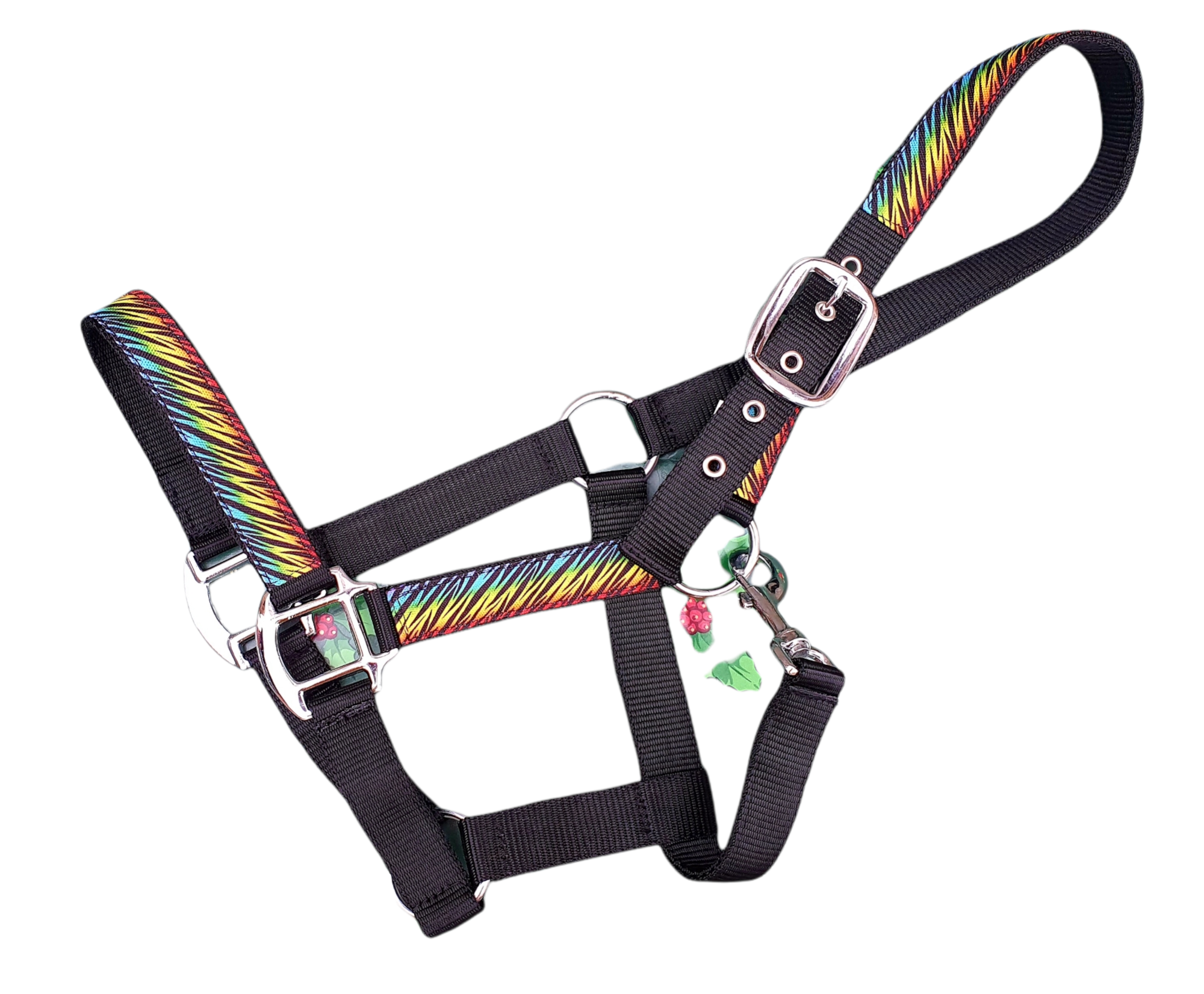 Rainbow Zebra Head Collar