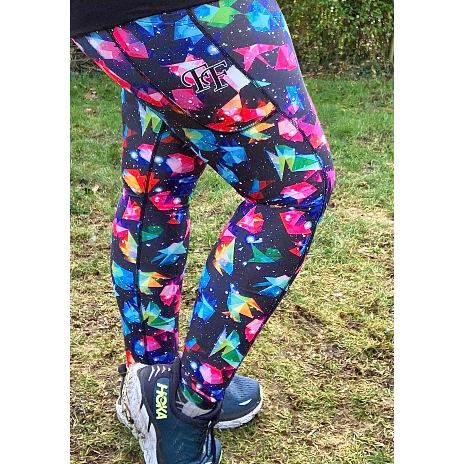 Funky Fit HI Capri Gym leggings- Firecracker