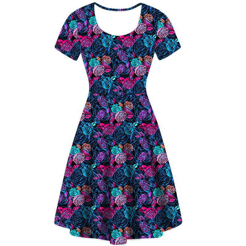 Funky Fit Vintage Skater Dress Delightful Roses