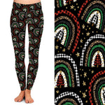 Funky Fit 24/7 Full Length Leggings – Christmas Rainboho Pattern