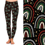 Funky Fit 24/7 Full Length Leggings – Christmas Rainboho Pattern