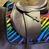 Rainbow Zebra Dressage Saddle Pads