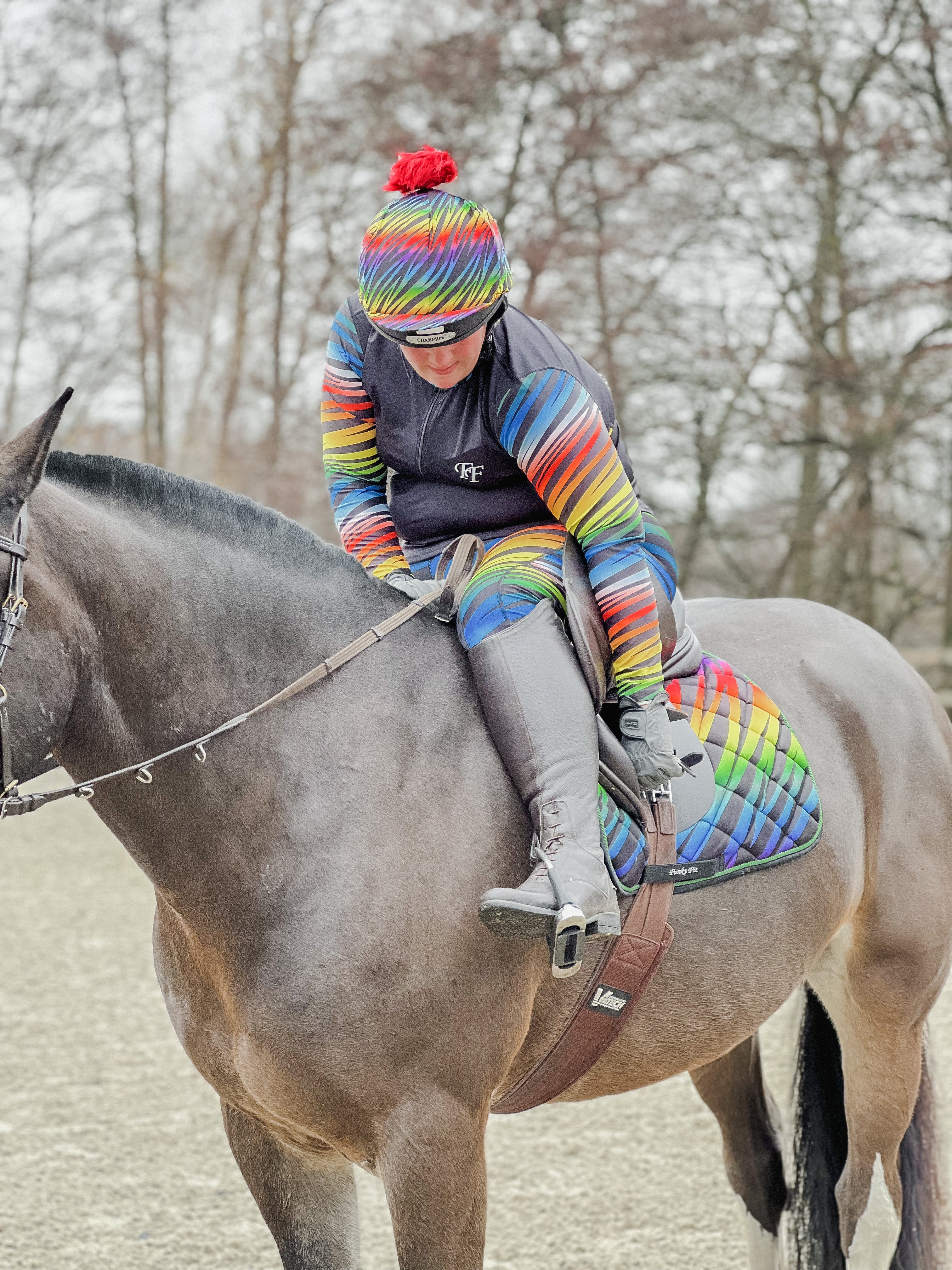 Rainbow Zebra Hat Silks