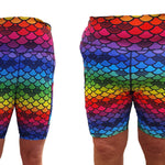 Funky Fit HI Biker Shorts - Rainbow Mermaid