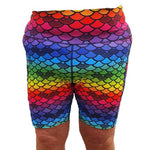 Funky Fit HI Biker Shorts - Rainbow Mermaid